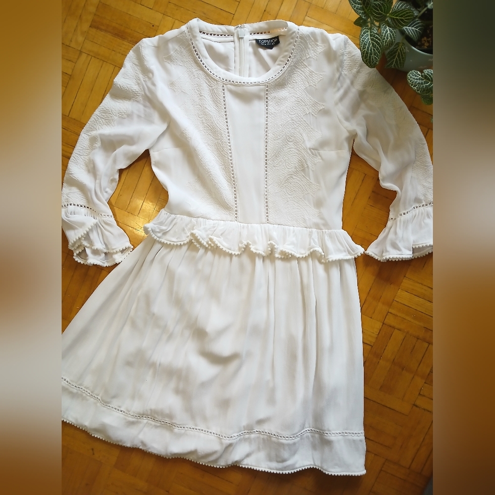 Topshop Embroidered Eyelet Dress